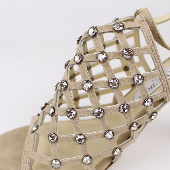 NEW JIMMY CHOO Crystal Caged Heeled - Glam Sandals for Wedding & Events - Picture 12 of 16
